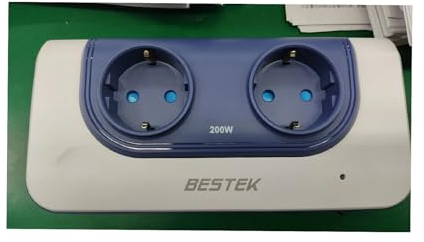 BESTEK Transformador 220v a 12v Inversor de Corriente 200W con 4 Salidas USB, 2 AC Tomas Y Encendedor, Convertidor Onda sinusoidal con Protección para Barco, Caravana,Coche,camper furgoneta accesorios