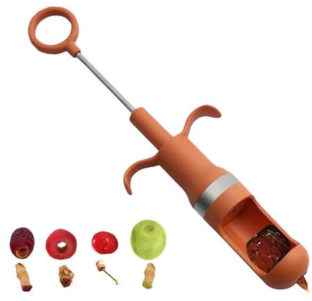 Herramienta para deshuesar cerezas, herramienta para deshuesar cerezas - Descorazonador de frutas de acero inoxidable | Mango ergonómico, deshuesador y descorazonador de aceitunas