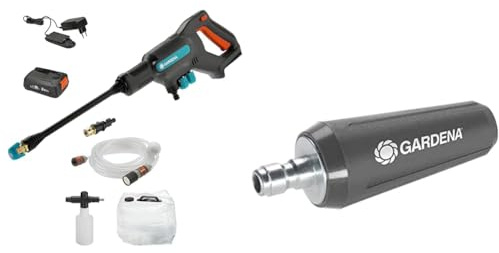Gardena 14800-31 Akku-Mitteldruckreinger AquaClean 24/18V P4A Premium Set Black One Size & Rotationsdüse AquaClean