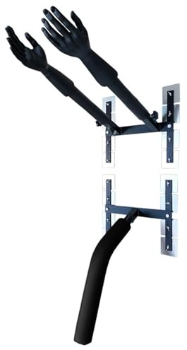 EXCLURA Wing Chun Holzpuppe 2 Arme Wing Chun Dummy-Wandhalterung, Chinesisches Kung-Fu-Wing-Chun-Trainingsgerät für Die Wand, Doppelhand-Kampfsportpuppe mit Flexibler Feder(Color:Double arms+Leg)