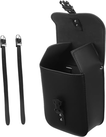 COSMEVIVI Retro Leder Tasche Für Motorräder Multifunktionale Satteltasche Werkzeugtasche Seitentasche Hecktasche Große Kapazität Wasserabweisend Schwarz