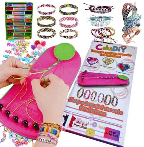 Cdudiy Kit Bracelet Bresilien et d'Amitié avec Notice en Français – Idée Cadeau pour Fille 8-16 Ans, Ado – Kit DIY Loisirs Créatifs Enfants et Adultes – Activité Manuelle avec Fils