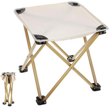 CAXUSD Klapphocker Outdoor Tragbar Campinghocker Klappbar Mit Oxford Karbonstahl Zusammenklappbarer Hocker Für Wandern Picknick Und Angeln Inklusive Aufbewahrungstasche