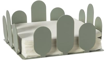 Arti & Mestieri Park - Portatovaglioli di Design 100% Made in Italy - in Ferro, 17x17,5x8h cm (Giada)