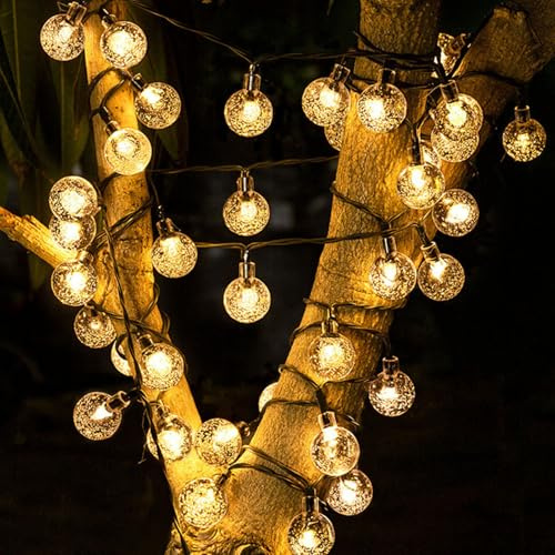 Fansu Guirnalda Luminosa Solar, Guirnalda Luces Exterior Cadena de Luz Solar Exterior IP65 Impermeable para Decoración Fiesta Jardín Patio Terraza Pergola Boda Navidad (Luz cálida,12 M/100 LED)