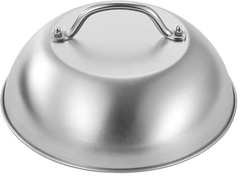Edelstahl Burgercover Speiseglocke Aus Edelstahl Glocke Grill Zubehör Garglocke Schmelzglocke Abdeckhaube Mit Hitzebeständig Spülmaschinenfest & Rostfrei Für Teppanyaki Küche Kochen, 25,5x25,5x15cm