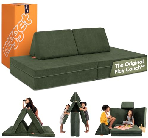 Nugget - The Original Play Couch for Kids - Modular Foam Children's Sofa for Playroom, Imagination, & Creative Open Ended Play - Washable & Convertible Playroom Furniture, Willow