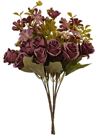 synxzen Rosas artificiales de color lila y violeta, 2 paquetes de flores de seda con relleno, 30 cm, ramo de flores artificiales para bodas, decoración de mesa, jarrón, elegante decoración del hogar