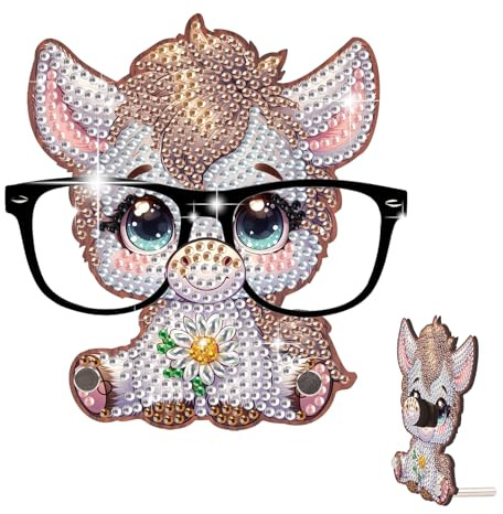 SHEGZHUC Diamond Painting Lustige Brillenhalter Esel, Diamant Painting Brillenständer Tierform Esel, Sonnenbrillen Aufbewahrung Brillenablage Geschenk für Schreibtisch Heimbüro Deko