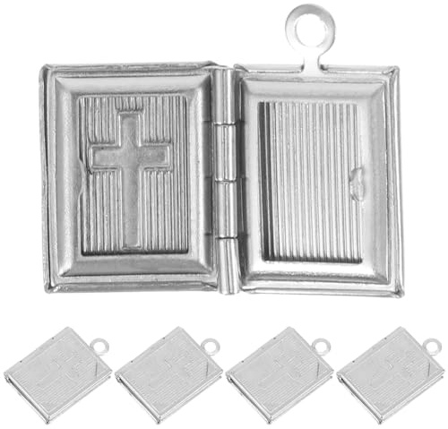 SAFIGLE 5 Stück Vintage Fotoanhänger Kettenanhänger zum Befüllen DIY Schmuck Zubehör Rechteckiger Halskettenanhänger für Damen und Herren als Persönliches Geschenk