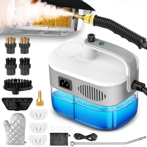 Steam Cleaner, Hand Held Steam Cleaner, Handheld Steaming Cleaner with 1.2L Water Tank & 6-Gear Adjustable, 19 Multipurpose Accessories Portable Steamer for Car, Home, Kitchen, Tile, Floor, Window