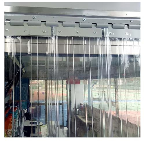 PVC Lamellenvorhang Streifenvorhang，Transparent Streifenvorhang,Lamellen Stallvorhang PVC Lamellenvorhang，Winddicht Wasserdicht Streifen Stallvorhang(75x270cm/29.53x106.3in)