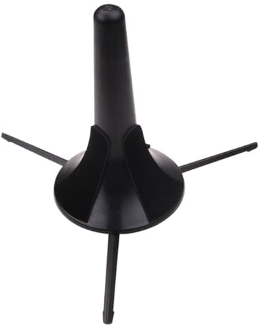 Baluue Soporte Plegable para Trompeta con Trípode Metálico Estable Patas Desmontables y Protector de Fieltro Negro Accesorio Portátil para Instrumentos de Viento