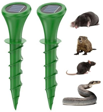 2 Pièces Anti Taupe Solaire, Professionnel Répulsifs Solaires Anti-Taupes, Efficace Contre Les Taupes, Les Campagnols, Les Souris, Les Serpent, Ainsi Que Les Rongeurs de Jardin