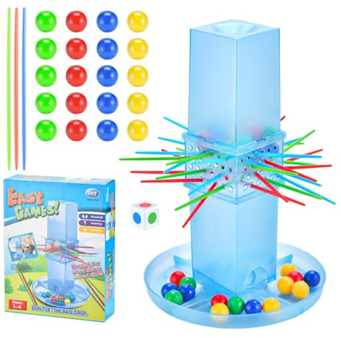 Juego De Palillos – 10.63 Inches Set De Juego ABS | Palitos De Madera con Cuentas De Colores – Jùego Familiar Interactivo para Niños Y Adultos Promueve Estrategia Y Diversión En Casa