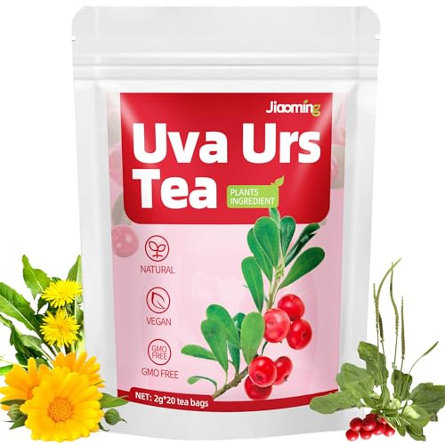 JIAOMING Uva Ursi Tea, 6-in-1 Formula for Male and Female Urinary Health，with Natural Bearberry Leaves, Horsetail, Dandelion & Corn Silk，Wellness Support Herbal Tea