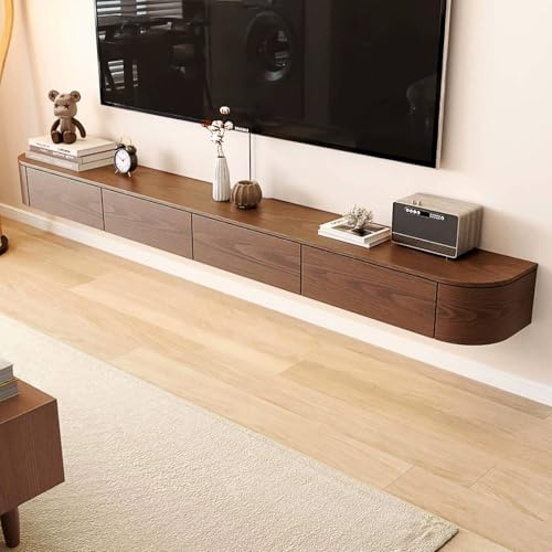 NOYHHAV TV Lowboard Wall-Mounted tv Cabinet Tv Schrank schwebend-Walnussfarben-Massivholz