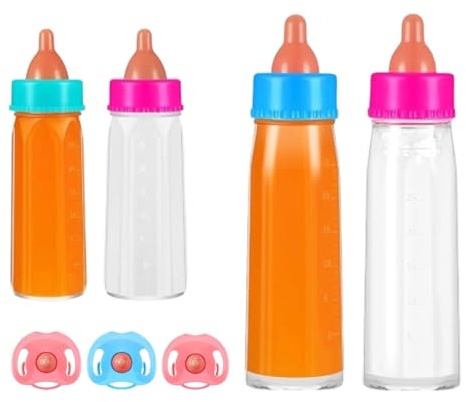 Generico Puppenmilchflasche - 7-teiliges Set zum Stillen von Puppen für wiedergeborene Kinder | Babyflaschenset mit Schnuller, gefälschtes Spielzeug | Für sichere und farbenfrohe Puppenpuppen