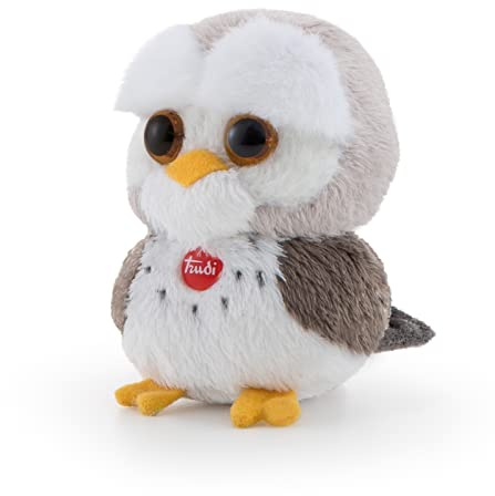 Trudi 51254 Sweet Collection Kleine Eule ca. 9 cm, Größe XXS, Stofftier mit weichen Materialien und liebevollen Details, Plüschtier waschbar, Kuscheltier für Kinder & Babys, Grau/Weiß