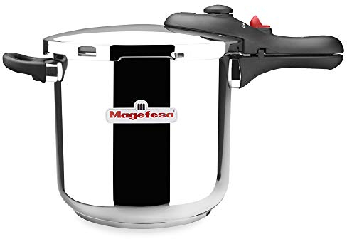 Magefesa DB - Olla Express Rápida de 6 Litros, Acero Inoxidable 18/10, Apta para Todo Tipo de Cocinas Incluida Inducción, 5 Sistemas de Seguridad