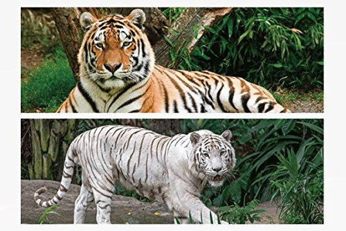 1x 3D Lesezeichen Tiger 15x5cm Tiere Wackelbild Wackelkarte Buchzeichen Bookmark Bücher Buch raubkatzen