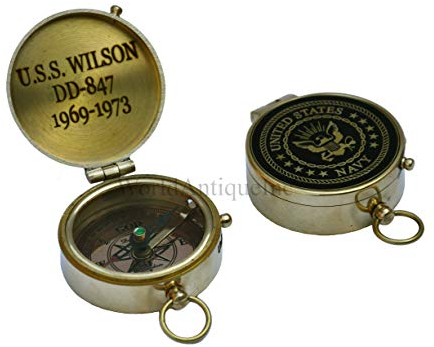 Personalized Navy-Kompass mit Gravur, Marineblau, Geschenk, Navy-Kompass, US-Marineblau, Geschenk, Kompass, antiker Kompass