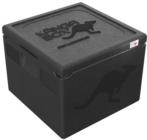 KÄNGABOX® Easy Thermobox, quadratisch 35x35cm – Isolierbox für Pizza & Kuchen – Ultraleicht, stapelbar, stoßfest – Spülmaschinenfest & HACCP-konform – 21L, 32L, 40L