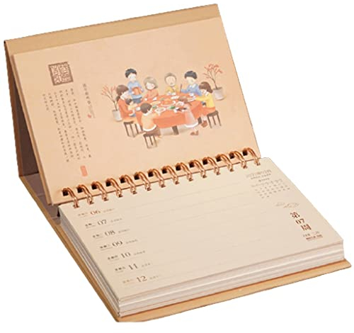 YMXWFC Tischkalender 2022 Kraftpapierschreibtischkalender 2022, kreativer Retro-Tischkalender mit Augenschutzpapier, Multifunktionszeitplanplan-Notebook Rekordzeit (Color : Type-A)