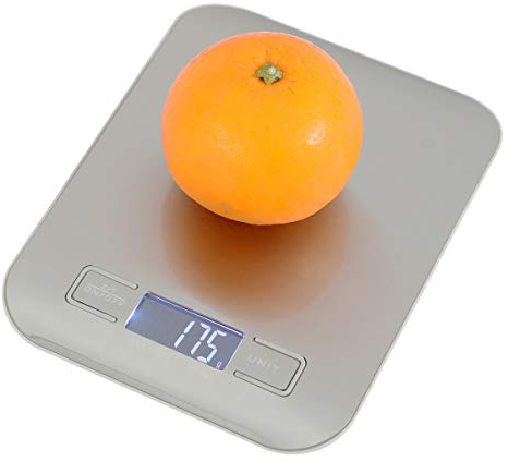LINZI Digital Kitchen Scale 5kg 11lbs, Premium Stainless Steel Ultra Thin Electronic Food Weighing Scale with LCD Display for Home Cooking Baking 833262
