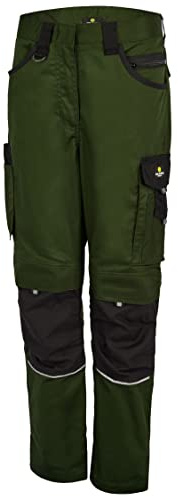 Hans Schäfer Workwear HSW Professional – Lange Arbeitshose für Damen – Modische und leichte Bundhose mit Knietaschen, strapazierbar und qualitativ – Oliv, 38
