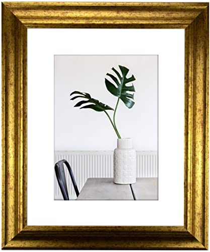 myposterframe Bilderrahmen Echtholz 50 x 70 cm Dysnomia – Edler Barockrahmen für Bilder, Photos & Gemälde – Hoch- & Querformat möglich – Gold Antik