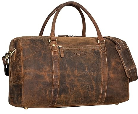 STILORD Iska Vintage Reisetasche Groß aus echtem Leder - stilvoller Reisebegleiter! Farbe:Calais - braun