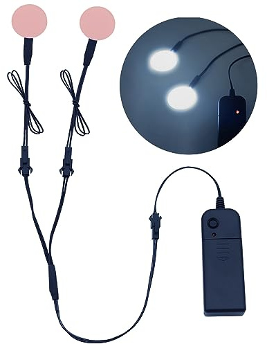 YnGia LED-Augen für Maske, Skelett, Geist, schwarze Katze, Spinne, Kürbis, gruseliger Baum, EL-Panels, Licht für Cosplay, DIY-Themenparty-Dekor (Weiß, 30 mm)