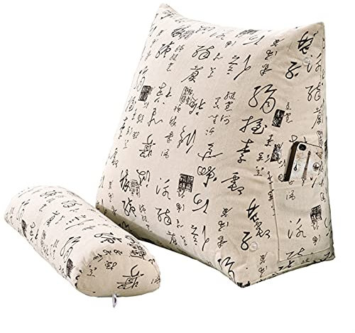 Baumwollleinen-Dreieckkissen für Sofawaschbare Dreieck-Taille Kissen Wurfkissen Rückenlehne für Bett (Color : G)