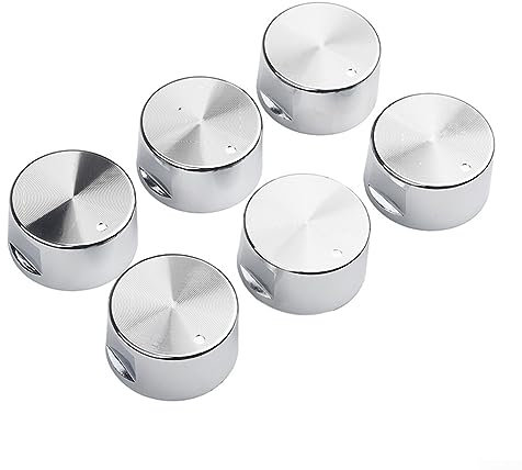 für Herdknöpfe, 6er-Set Aluminiumlegierung, runder Knopf, Gaskochfeld-Griff für Küchenherde, Gasherde, Öfen, Elektroherde, Küchenzubehör