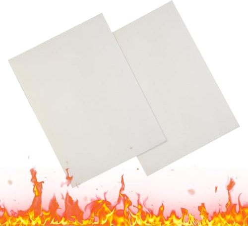 2 pièces de papier de joint en fibre de céramique de 210 mm × 297 mm, matériau de scellement pour conduit de cheminée résistant à la chaleur pour rabats de tuyau de poêle - A4 3 mm