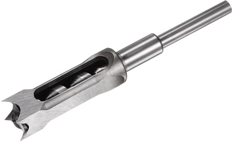 uxcell Square Hole Drill Bit, 1 High-Carbon Steel Hollow Chisel Mortise Power Tool for Woodworking