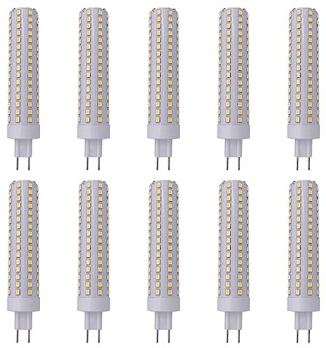 RYTM (Pack of 10) G8.5 LED Bulb 15 Watt 1500 Lumens Dimmable G8.5 Light Source G8.5 Bi-Pin Base LED Corn Light Bulb (150 Watt Halogen Equivalent), Adjustable Brightness 10% -100% (Warm White 3000k)