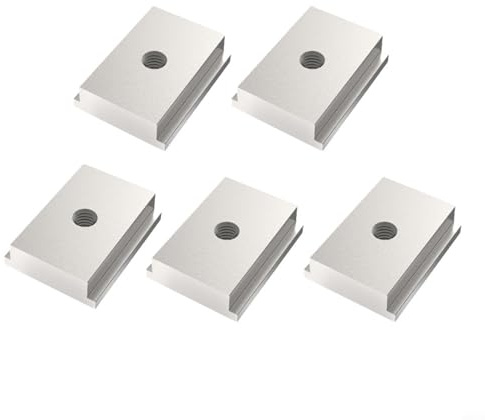 5 Stück M6/M8 T-Nut-Mutter T-Schienen Schieber Aluminiumlegierung T-Nutenstein für Holzbearbeitungswerkzeug Silber T-Track Slider Gleitmuttern(M6)
