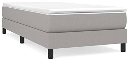 AUVYI Boxspringbett Polsterbett, Bett, Bettgestell, Stilvoll, Schlafzimmer 90x190 cm Hellgrau Stauraumbett Boxspringbetten Stoff Einzelbett