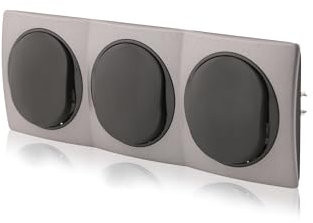 intratec 100% Shopping Juego de 3 interruptores de conmutación Nobilis 10AX 250 V negro Ø 60 mm y marco triple antracita horizontal 80 x 222 mm