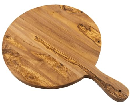 allesOlive Planche à pizza/service ronde avec poignée de 30 cm de diamètre