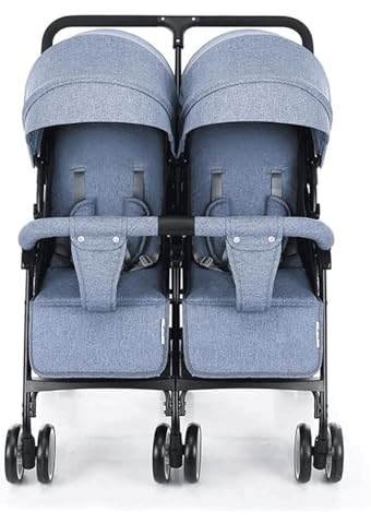 EYPKPL Passeggino gemellare Portatile Passeggini Tandem con tettuccio Regolabile in Alluminio Passeggino Leggero Carrozzina per Bambini di Grandi Dimensioni
