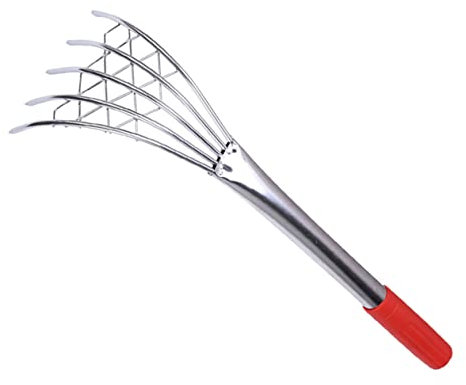 Happyyami Rastrello Mare in Acciaio Inossidabile Con Rete Rastrello Tenaglia Ergonomico Antiscivolo Per Scavo Telline Vongole e Frutti Di Mare Attrezzo Manuale Resistente Per Spiaggia e Orto