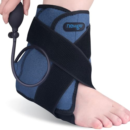 NEWGO Knöchel-Eisbeutel, Kompressions-Fuß-Eisbeutel für Knöchelverletzungen, Pump it Up Hot Cold Therapy Gel-Kältepackung für Plantarfasziitis, Schmerzlinderung, verstauchter Knöchel