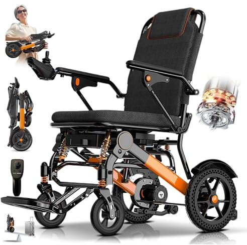 ZQHQKJ Elektrorollstuhl faltbar leicht 13,8 kg – bis zu 50 km Reichweite, bis 150 kg, mit Federung, 500W Motor, für Senioren, perfekt für Wohnung, Reisen und Outdoor 30ah