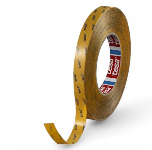 Ruban adhésif double face Tesa 51966 en PET: Forte adhérence, tenue sur les surfaces difficiles. Épaisseur 0,2 mm, résistant jusqu'à 130 °C, avec résistance UV - (15 mm)