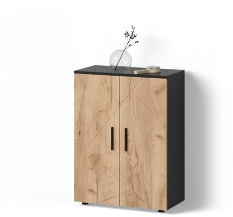 Livinity Midischrank Ronco, Goldkraft Eiche/Anthrazit, 60 x 81 cm