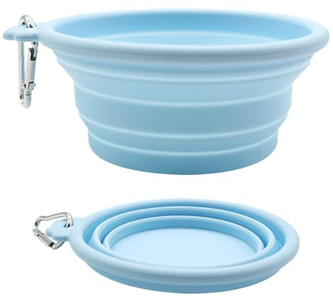 Cuenco portátil para perros, portátil, plegable, de silicona, alimentador de agua para cachorro, gato de perro, recipiente para alimentos húmedos secos, bandeja de silicona para camping, senderismo