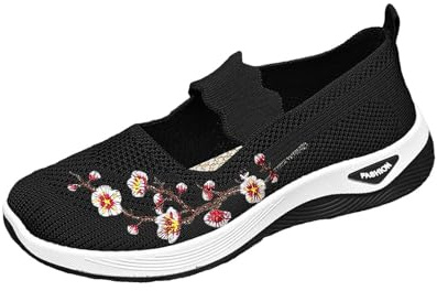 Nuoke Chaussures orthopédiques tissées pour Femmes, Chaussures Souples et Respirantes, de Marche antidérapantes en, Baskets antidérapantes, de Soutien la Escarpins Sexy